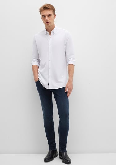  Mavi Beyaz Gömlek Slim Fit / Dar Kesim 0211660-620