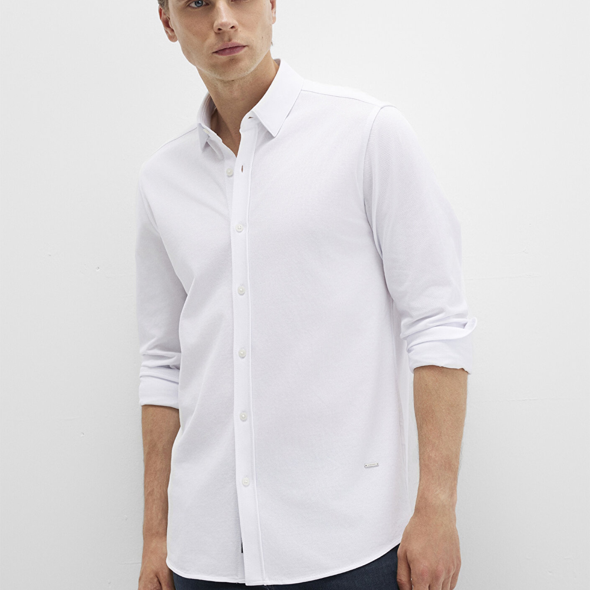 Mavi Beyaz Gömlek Slim Fit / Dar Kesim 0211660-620