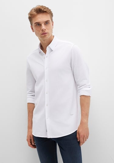  Mavi Beyaz Gömlek Slim Fit / Dar Kesim 0211660-620