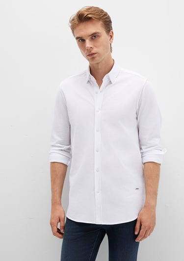  Mavi Beyaz Gömlek Slim Fit / Dar Kesim 0211660-620