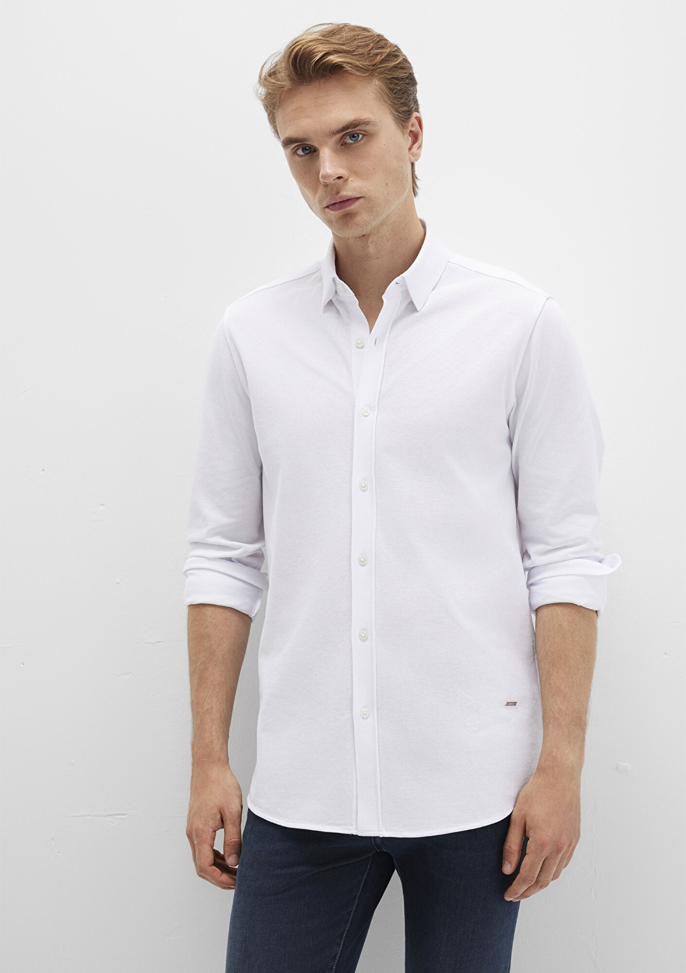  Mavi Beyaz Gömlek Slim Fit / Dar Kesim 0211660-620