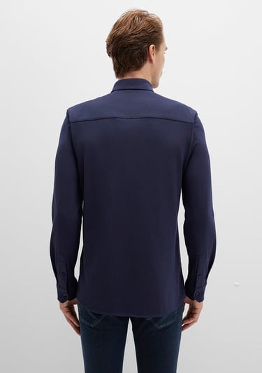  Mavi Lacivert Gömlek Slim Fit / Dar Kesim 0211660-86415