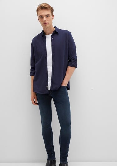  Mavi Lacivert Gömlek Slim Fit / Dar Kesim 0211660-86415