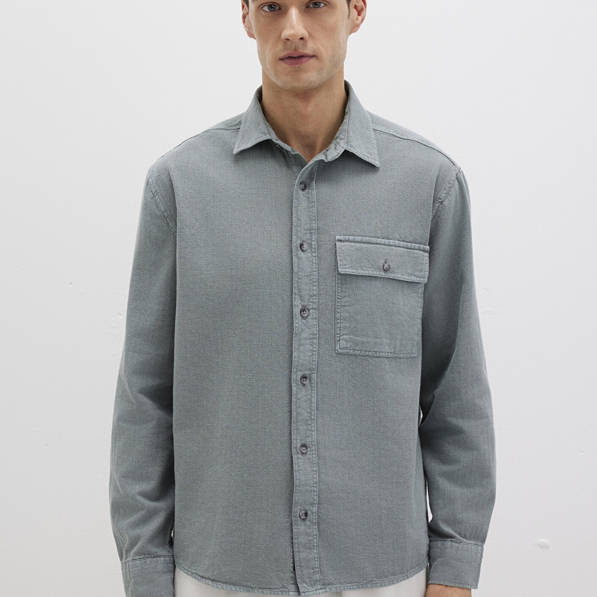 Mavi Gri Gömlek Regular Fit / Normal Kesim 0211668-80889