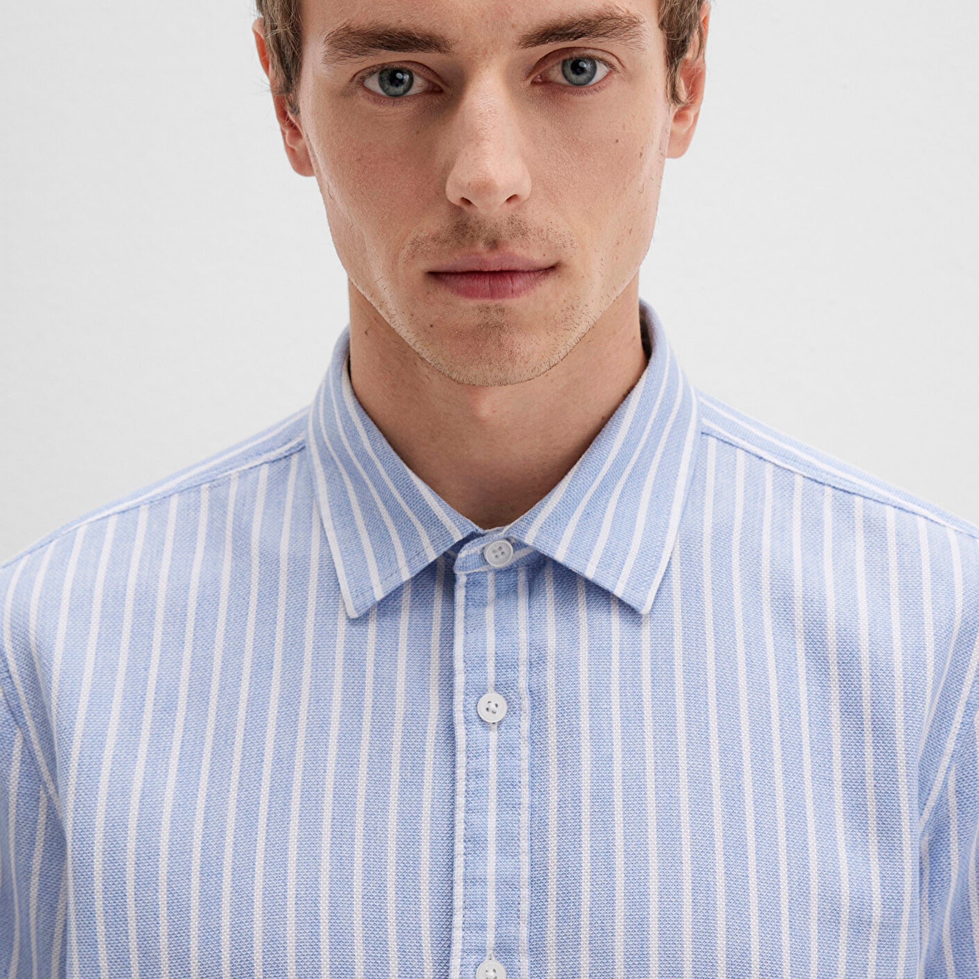 Mavi Çizgili Mavi Gömlek Regular Fit / Normal Kesim 0211693-90912