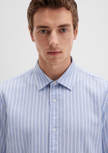  Mavi Çizgili Mavi Gömlek Regular Fit / Normal Kesim 0211693-90912