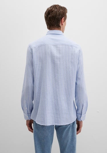  Mavi Çizgili Mavi Gömlek Regular Fit / Normal Kesim 0211693-90912
