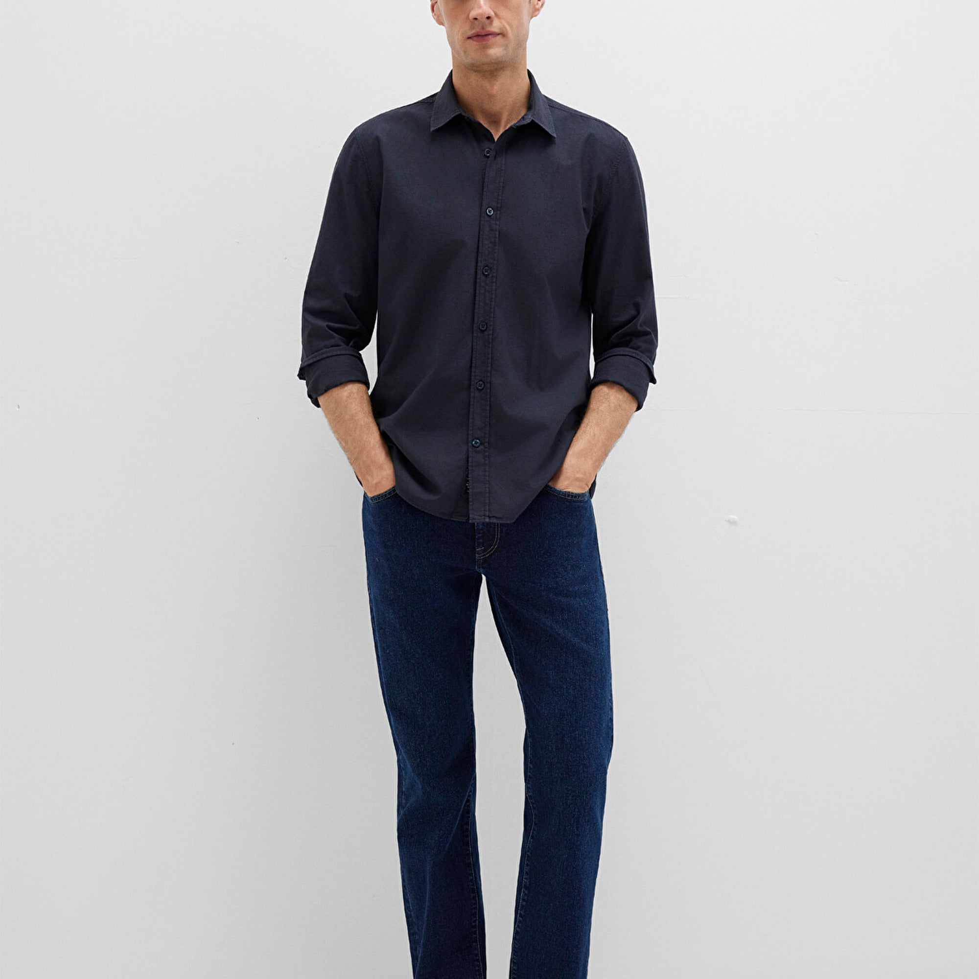 Mavi Lacivert Gömlek Slim Fit / Dar Kesim 0211673-70489