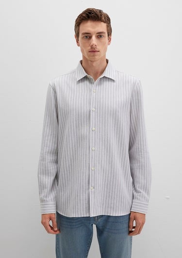  Mavi Çizgili Gri Gömlek Regular Fit / Normal Kesim 0211693-91013