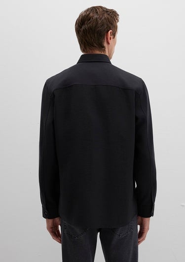  Mavi Siyah Tencel TM Liyosel Gömlek Regular Fit / Normal Kesim 0211659-900