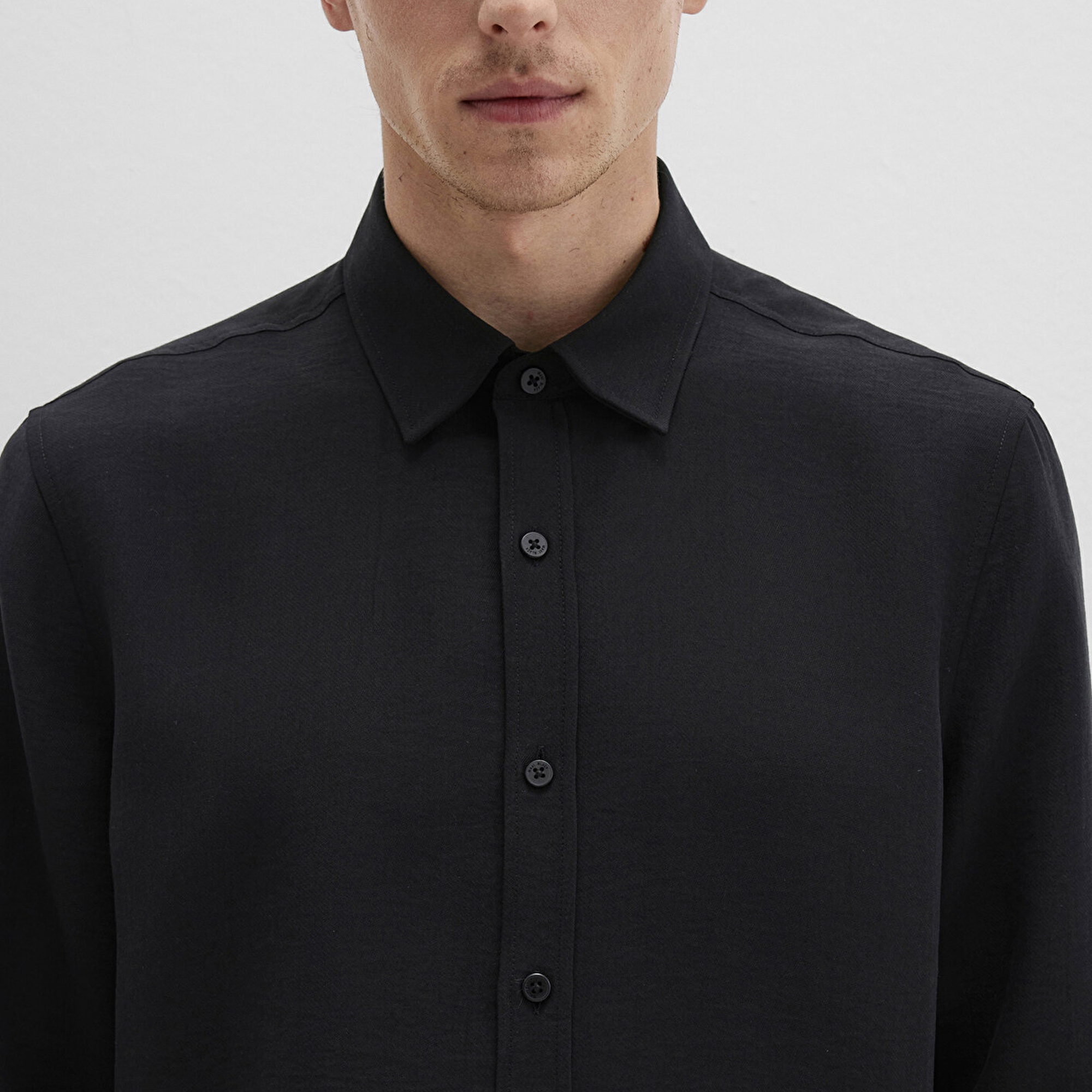 Mavi Siyah Tencel TM Liyosel Gömlek Regular Fit / Normal Kesim 0211659-900