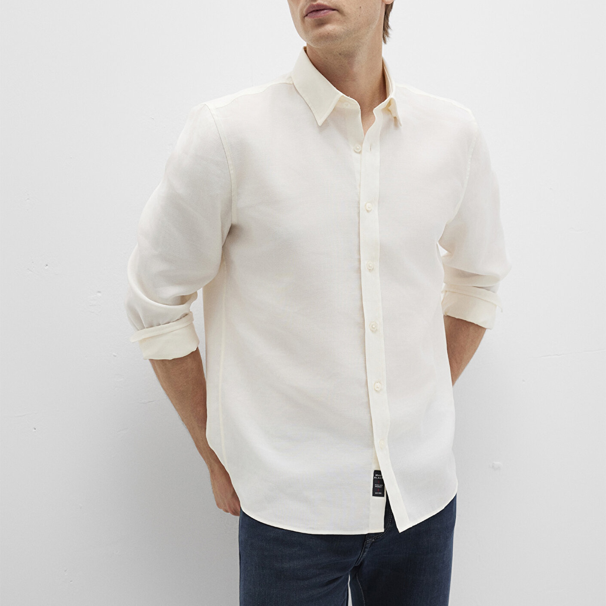 Mavi Ekru Tencel TM Liyosel Gömlek Regular Fit / Normal Kesim 0211659-70057