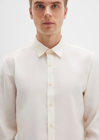  Mavi Ekru Tencel TM Liyosel Gömlek Regular Fit / Normal Kesim 0211659-70057