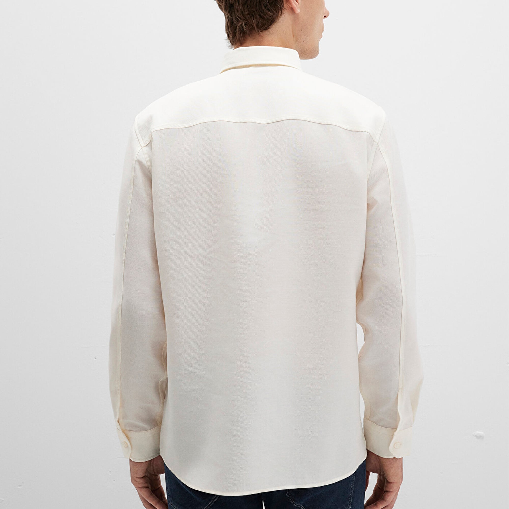 Mavi Ekru Tencel TM Liyosel Gömlek Regular Fit / Normal Kesim 0211659-70057