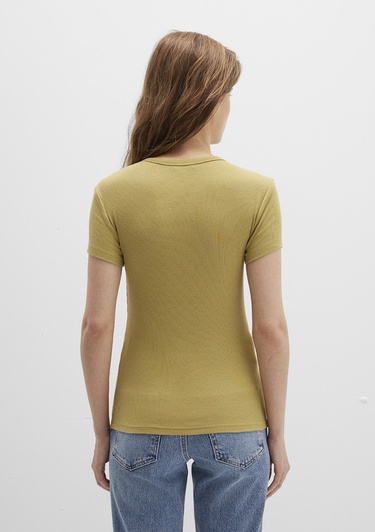  Mavi Sarı Basic Tişört Fitted / Vücuda Oturan Kesim 1613081-70217