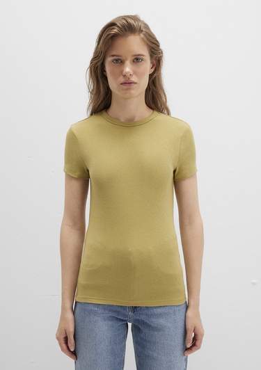  Mavi Sarı Basic Tişört Fitted / Vücuda Oturan Kesim 1613081-70217