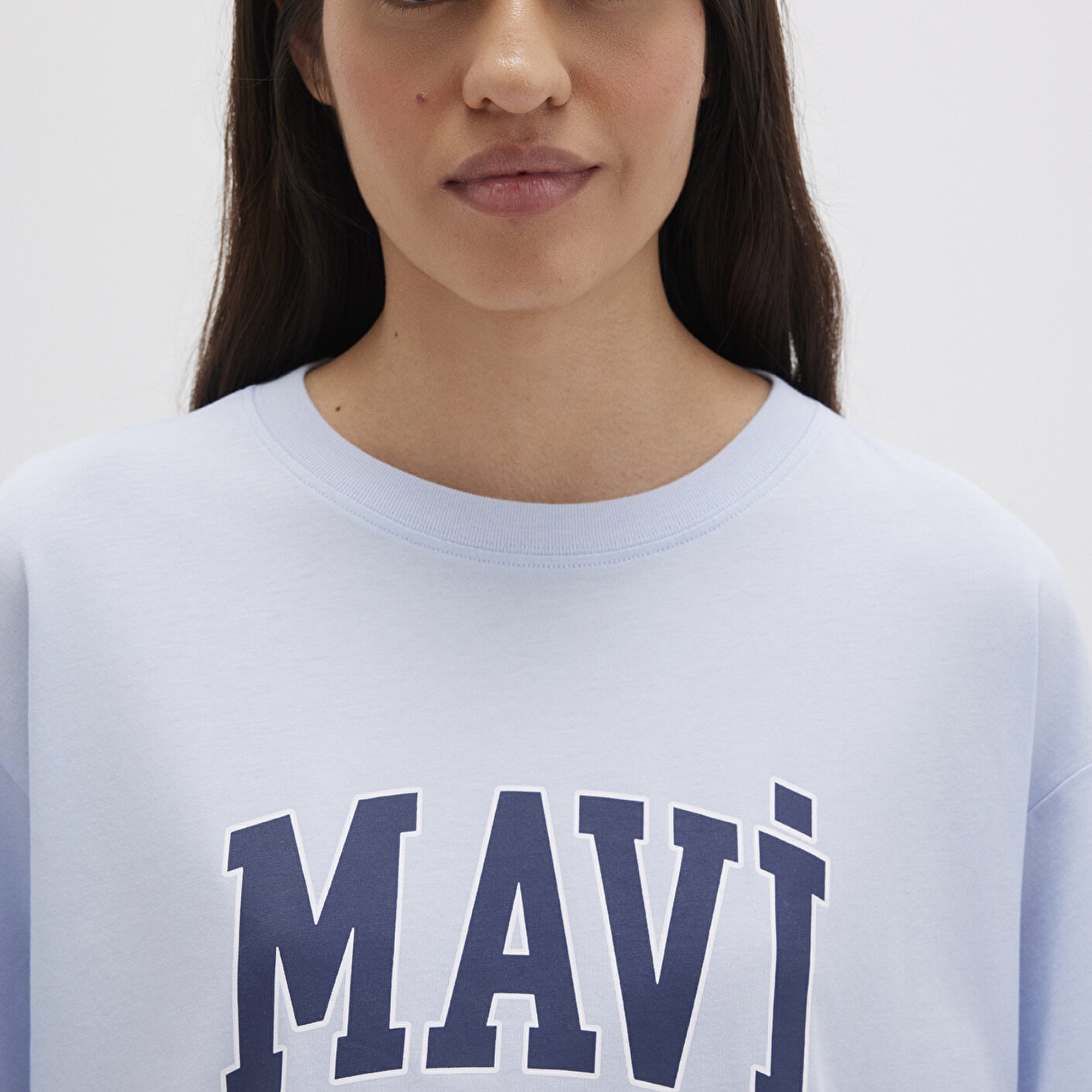 Mavi Mavi Logo Baskılı Mavi Tişört Oversize / Geniş Kesim 1600843-70717