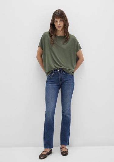  Mavi Lux Touch TENCEL TM Modal Yeşil Basic Tişört Loose Fit / Bol Rahat Kesim 167245-71551