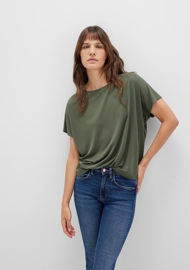  Mavi Lux Touch TENCEL TM Modal Yeşil Basic Tişört Loose Fit / Bol Rahat Kesim 167245-71551