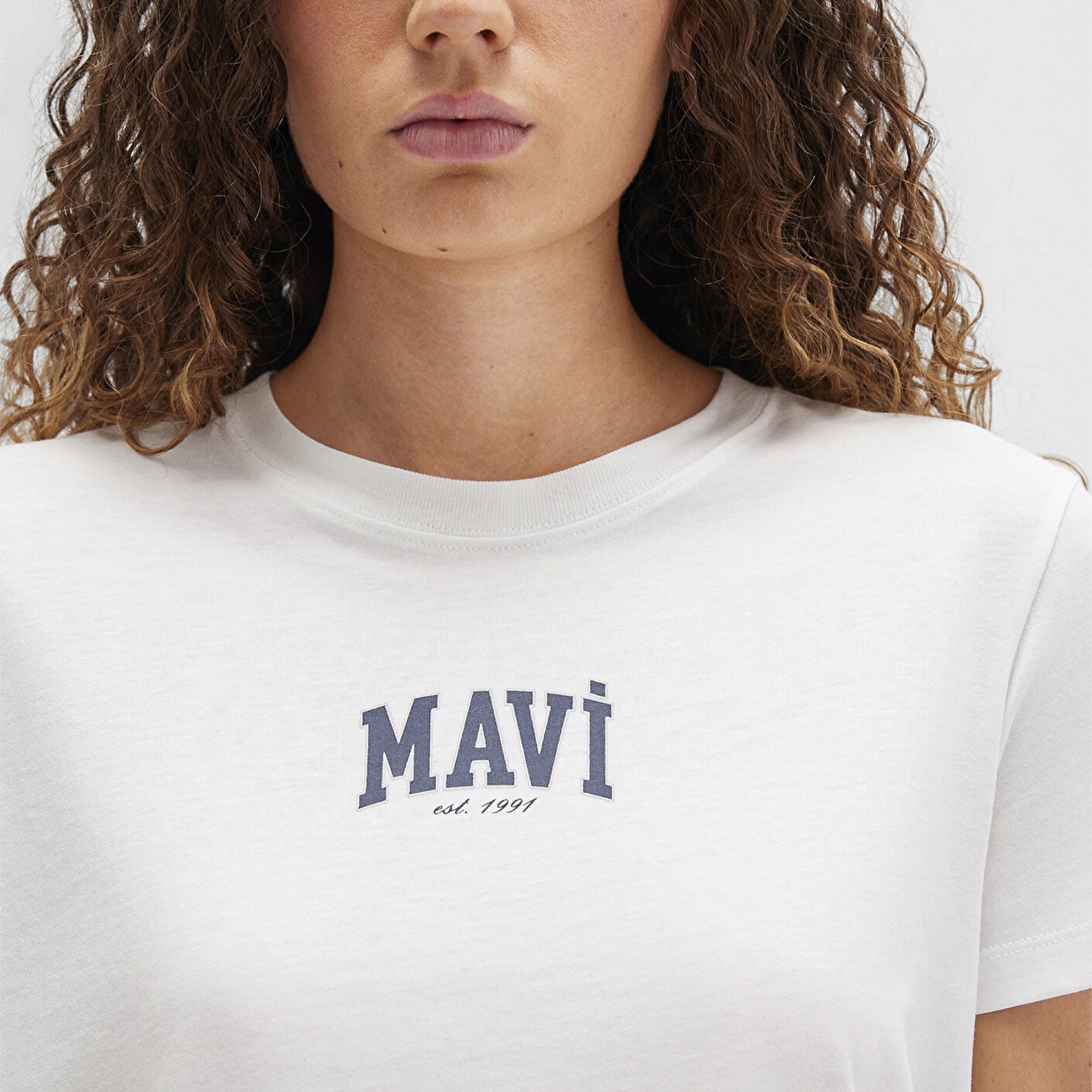 Mavi Mavi Logo Baskılı Beyaz Tişört Regular Fit / Normal Kesim 1613412-70057