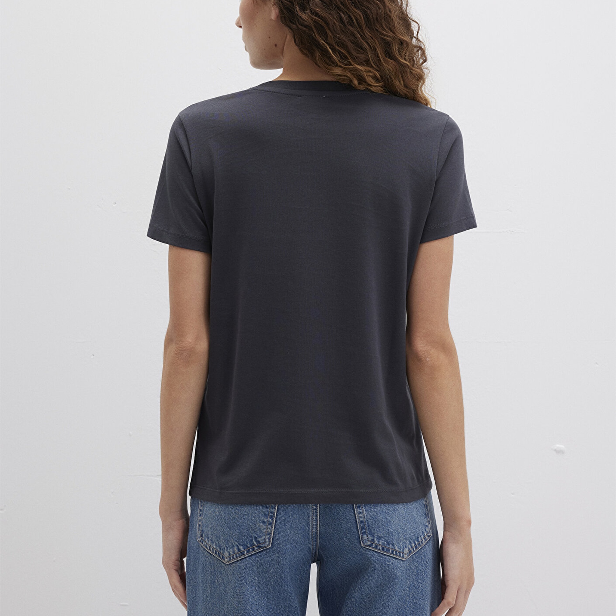 Mavi Mavi Logo Baskılı Antrasit Tişört Regular Fit / Normal Kesim 1613412-70087