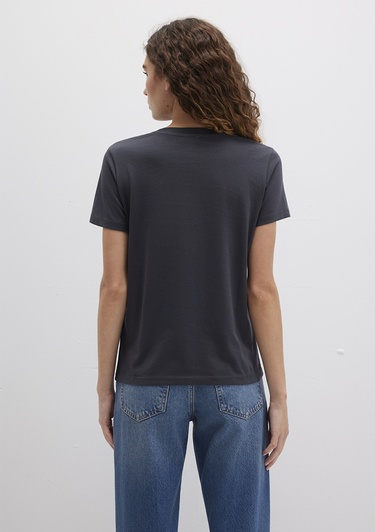  Mavi Mavi Logo Baskılı Antrasit Tişört Regular Fit / Normal Kesim 1613412-70087
