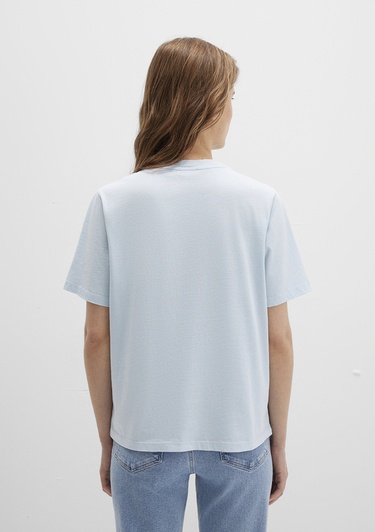  Mavi Bisiklet Yaka Mavi Basic Tişört Regular Fit / Normal Kesim 1600955-89484