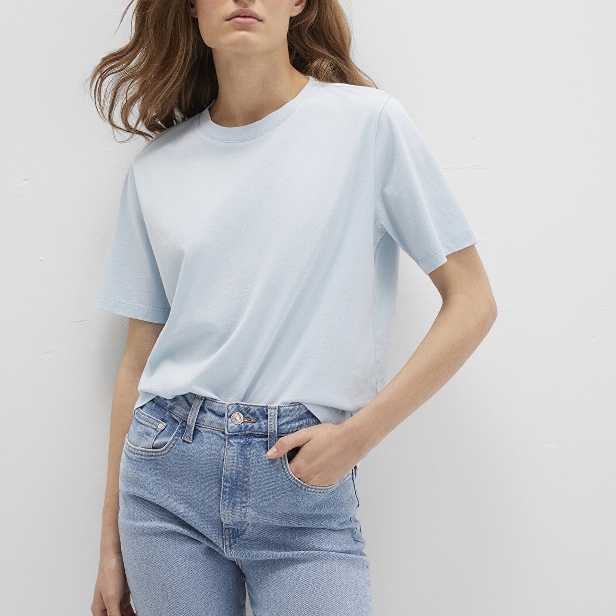 Mavi Bisiklet Yaka Mavi Basic Tişört Regular Fit / Normal Kesim 1600955-89484