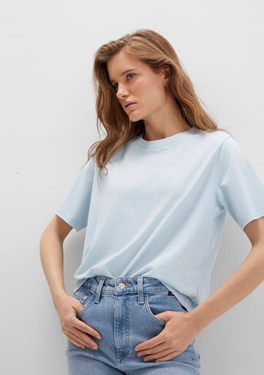  Mavi Bisiklet Yaka Mavi Basic Tişört Regular Fit / Normal Kesim 1600955-89484