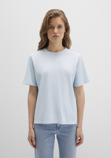  Mavi Bisiklet Yaka Mavi Basic Tişört Regular Fit / Normal Kesim 1600955-89484