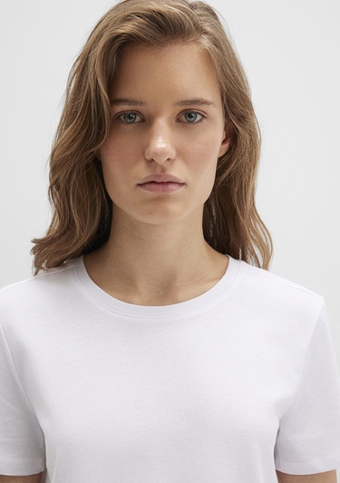  Mavi Beyaz Basic Tişört Slim Fit / Dar Kesim 1613406-620