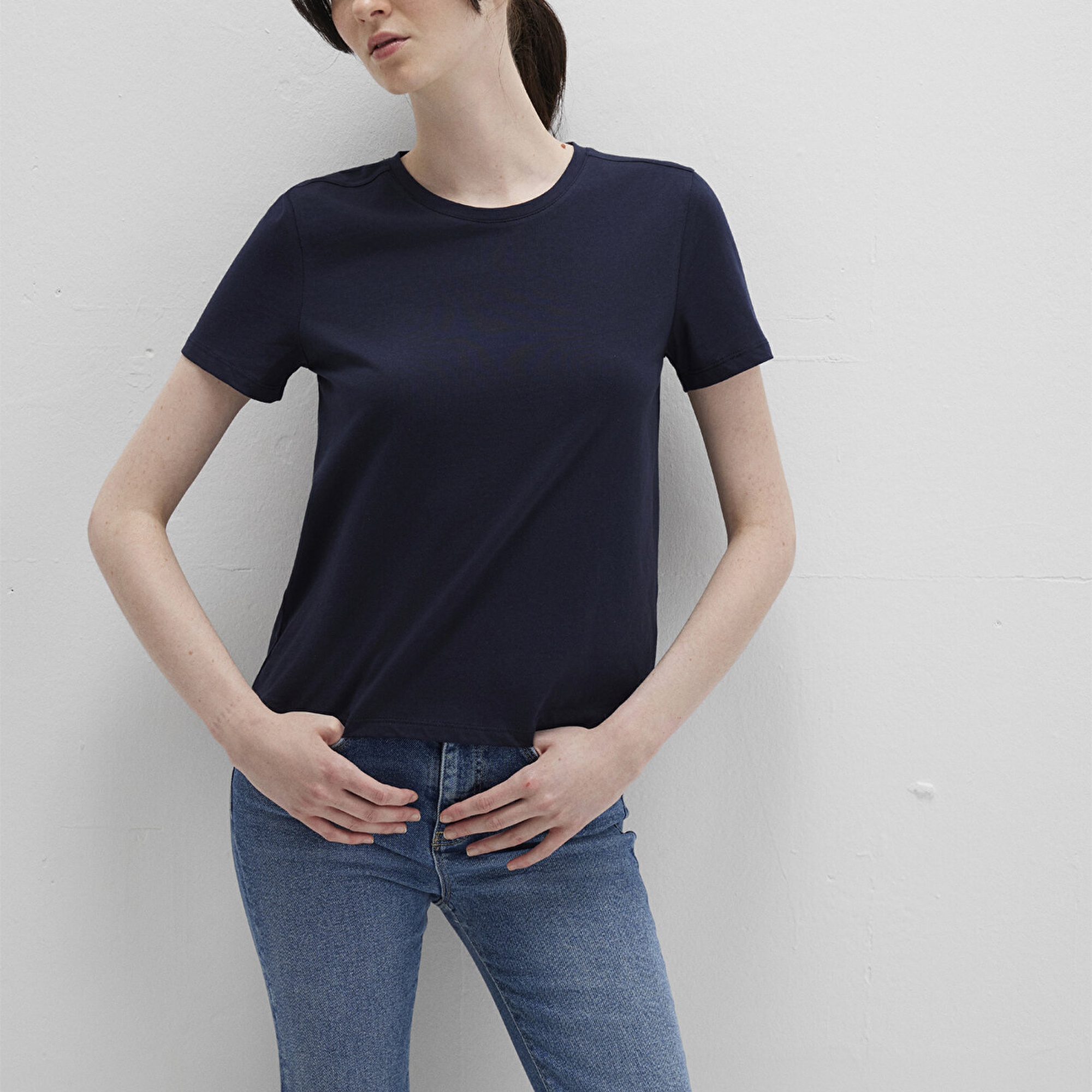 Mavi Lacivert Basic Tişört Slim Fit / Dar Kesim 1613406-86623