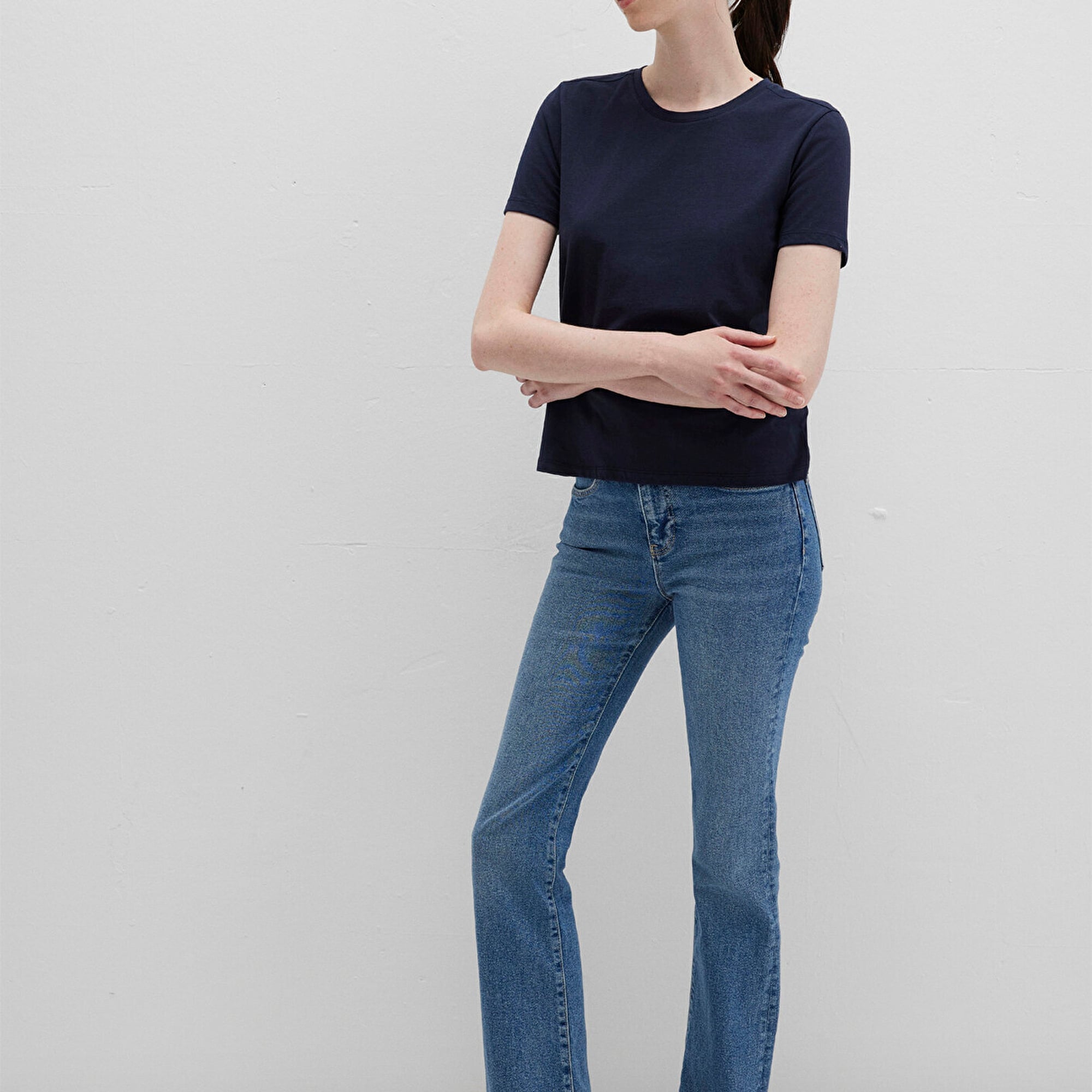 Mavi Lacivert Basic Tişört Slim Fit / Dar Kesim 1613406-86623