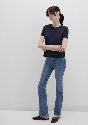  Mavi Lacivert Basic Tişört Slim Fit / Dar Kesim 1613406-86623