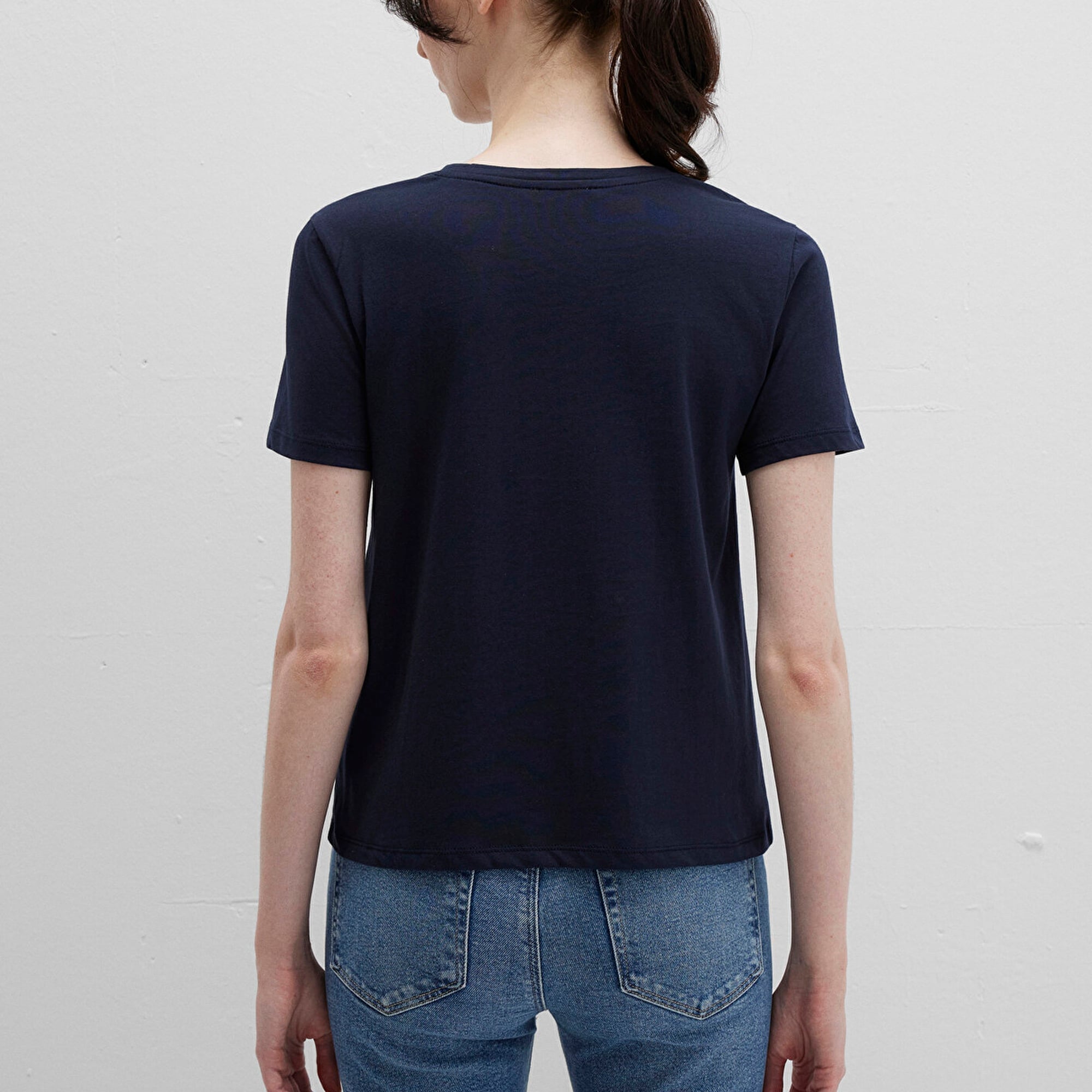 Mavi Lacivert Basic Tişört Slim Fit / Dar Kesim 1613406-86623