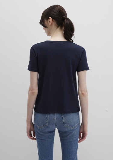  Mavi Lacivert Basic Tişört Slim Fit / Dar Kesim 1613406-86623