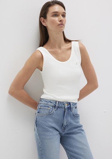  Mavi Ekru Atlet Fitted / Vücuda Oturan Kesim 1613402-70057