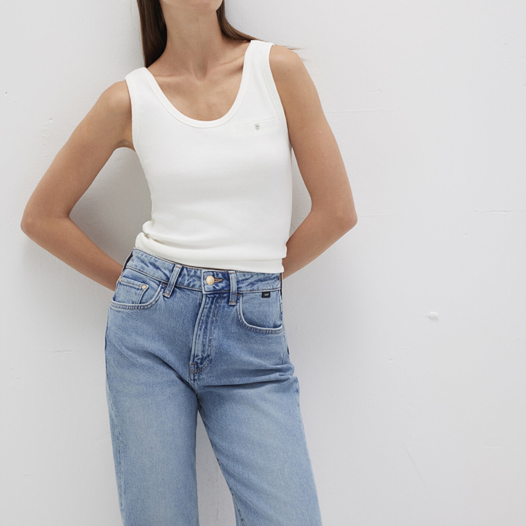 Mavi Ekru Atlet Fitted / Vücuda Oturan Kesim 1613402-70057