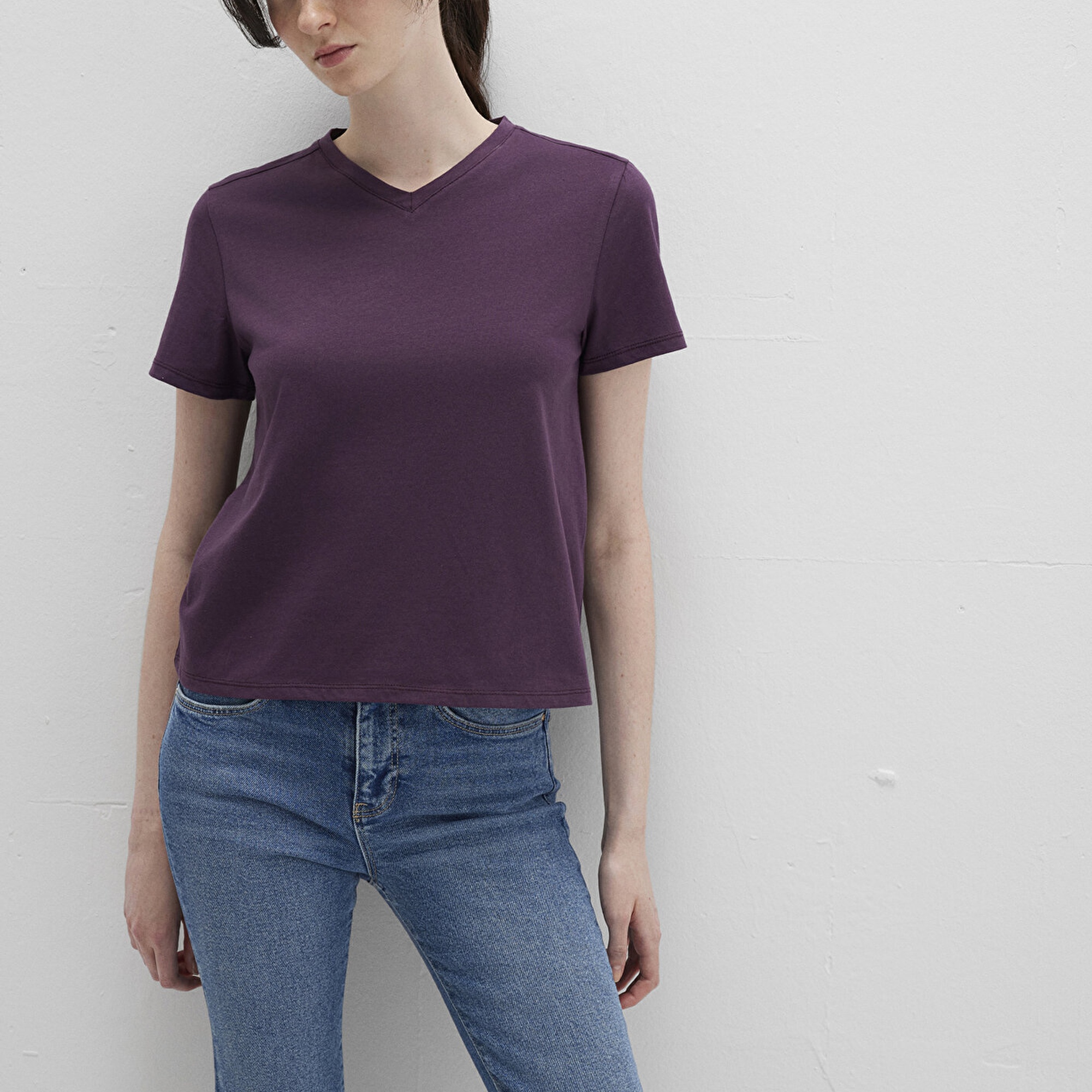 Mavi Mor Basic Tişört Slim Fit / Dar Kesim 1613536-70635