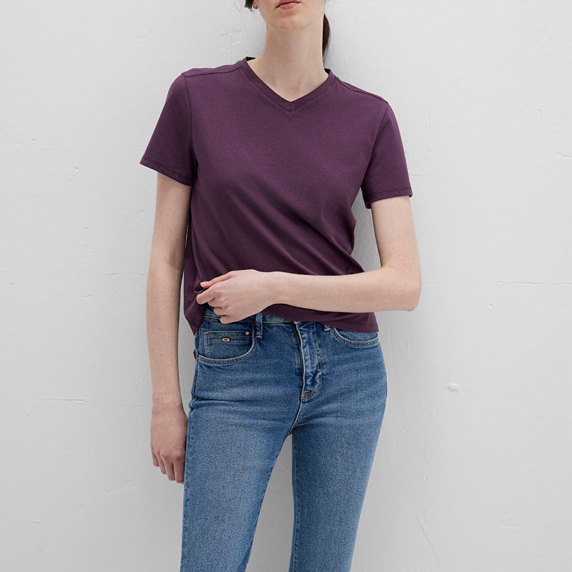 Mavi Mor Basic Tişört Slim Fit / Dar Kesim 1613536-70635