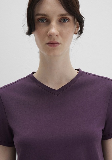  Mavi Mor Basic Tişört Slim Fit / Dar Kesim 1613536-70635