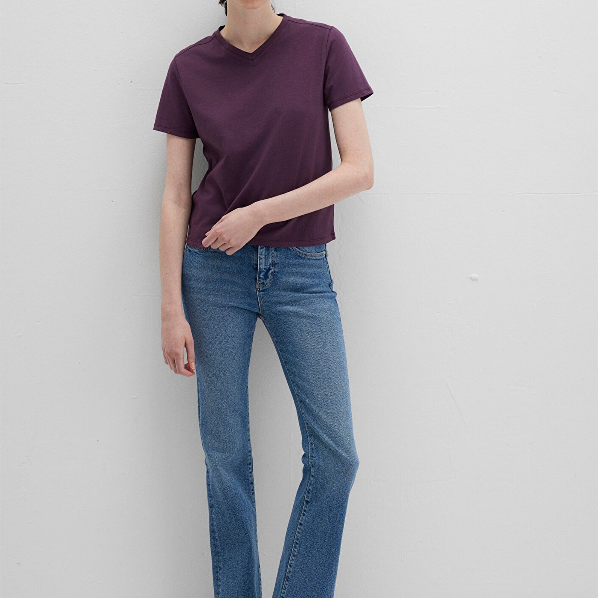 Mavi Mor Basic Tişört Slim Fit / Dar Kesim 1613536-70635