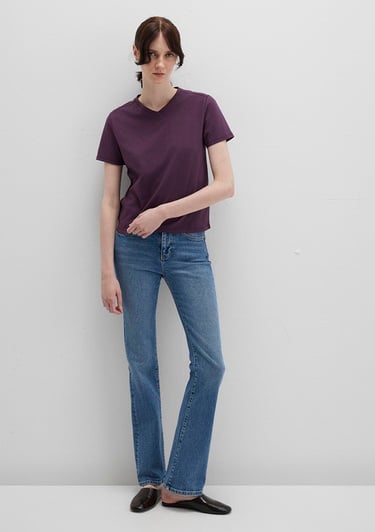  Mavi Mor Basic Tişört Slim Fit / Dar Kesim 1613536-70635