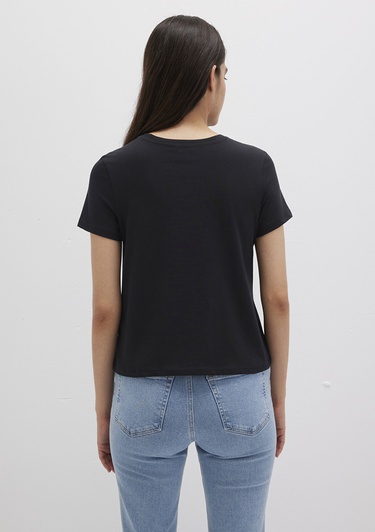  Mavi Siyah Basic Tişört Slim Fit / Dar Kesim 1613536-900