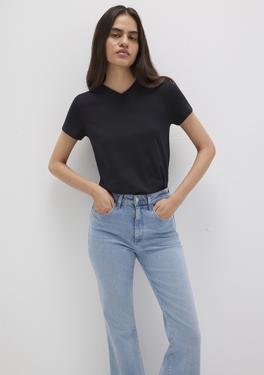  Mavi Siyah Basic Tişört Slim Fit / Dar Kesim 1613536-900