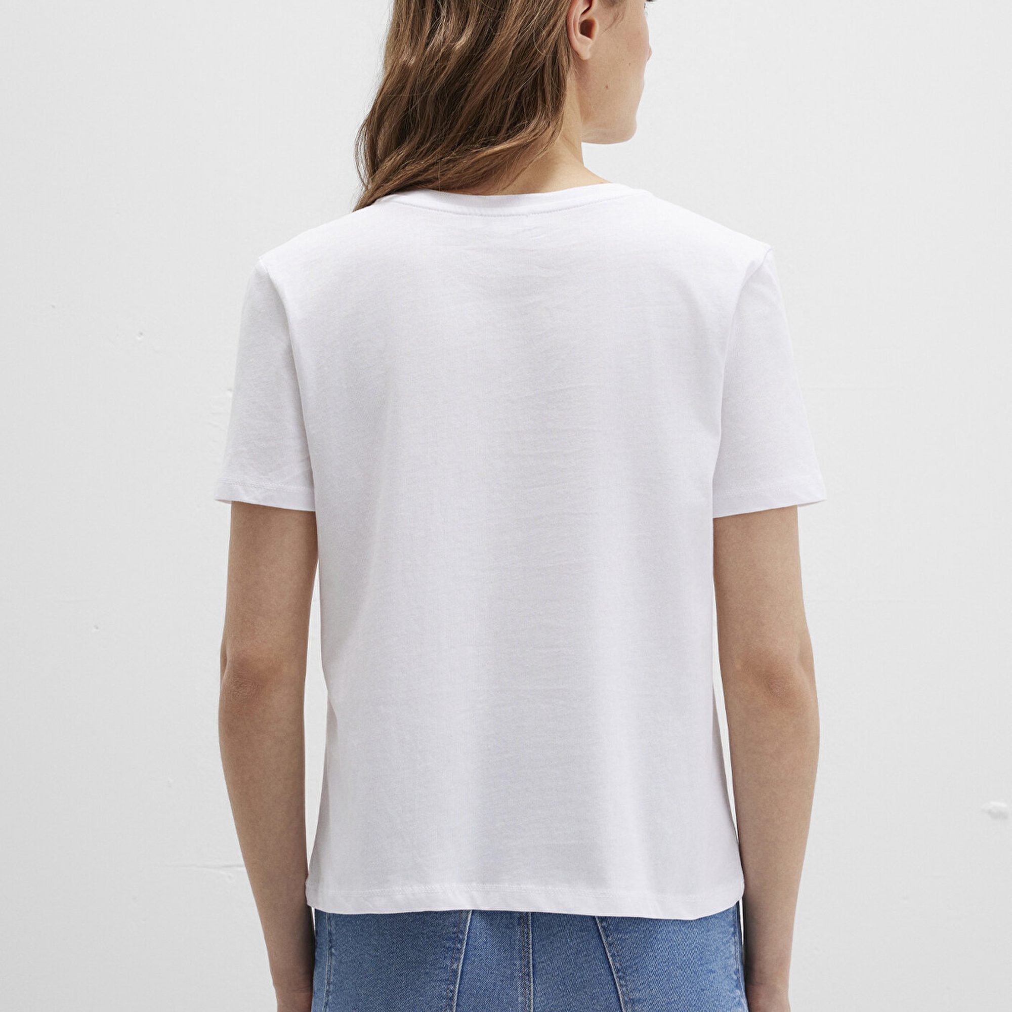 Mavi Beyaz Basic Tişört Slim Fit / Dar Kesim 1613406-620