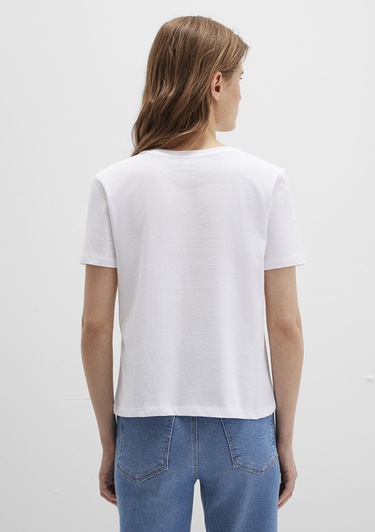  Mavi Beyaz Basic Tişört Slim Fit / Dar Kesim 1613406-620