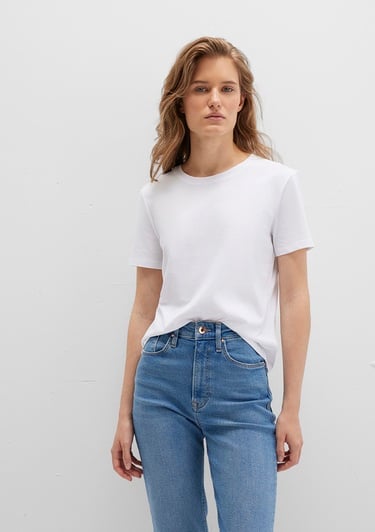  Mavi Beyaz Basic Tişört Slim Fit / Dar Kesim 1613406-620