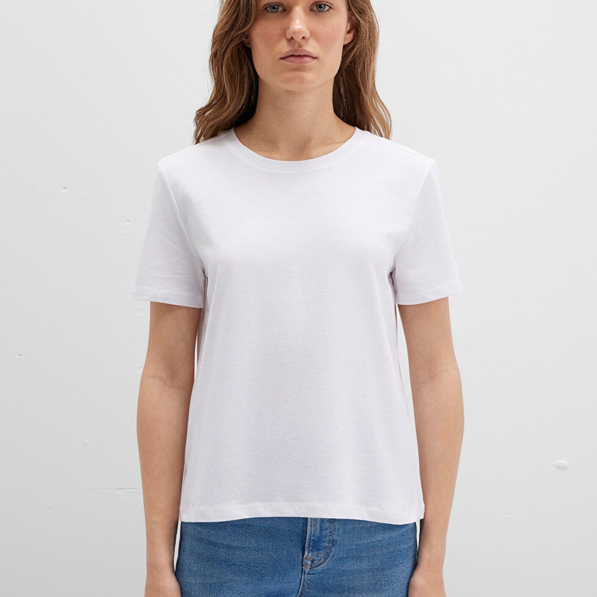 Mavi Beyaz Basic Tişört Slim Fit / Dar Kesim 1613406-620