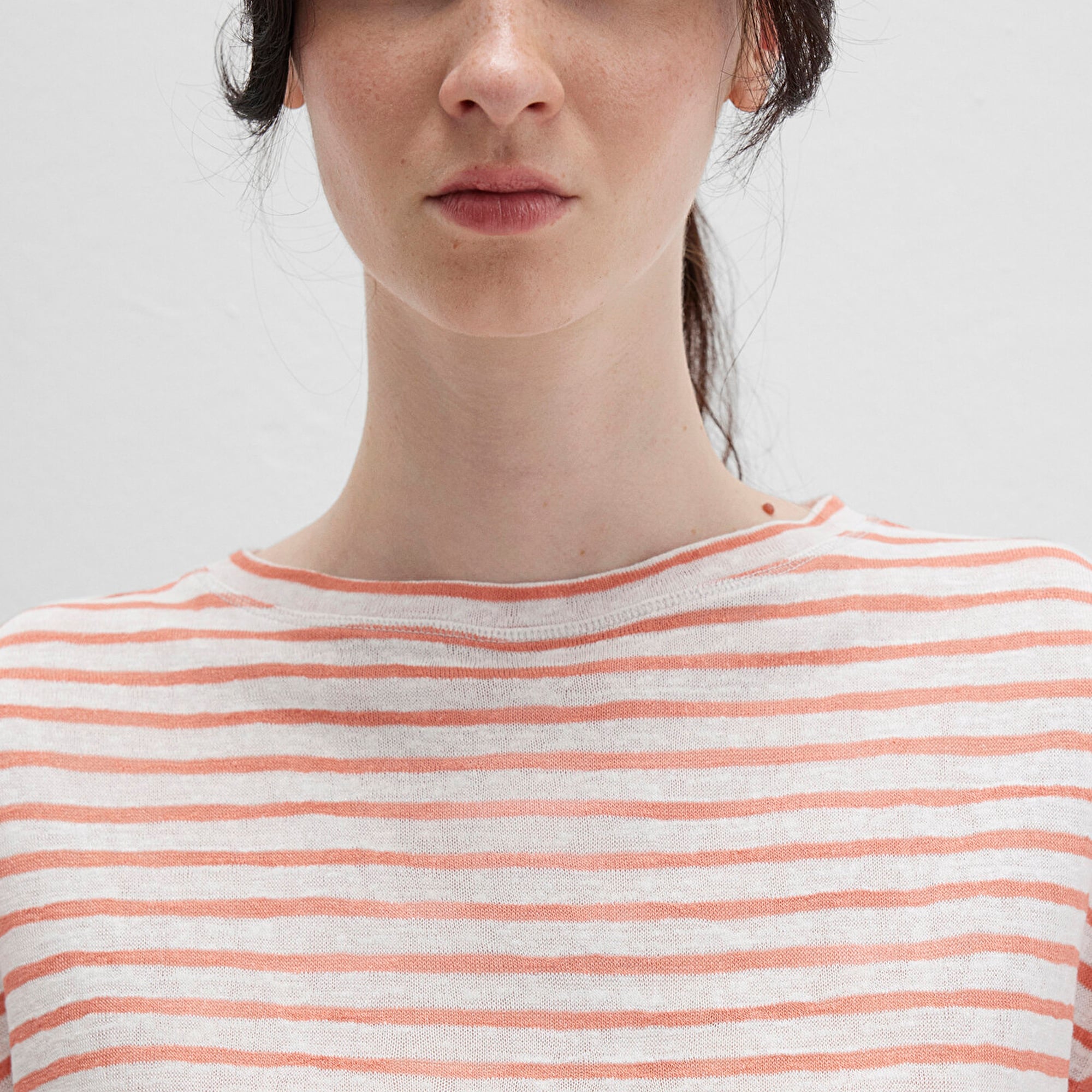 Mavi Turuncu Çizgili Tişört Loose Fit / Bol Rahat Kesim 1612664-90710